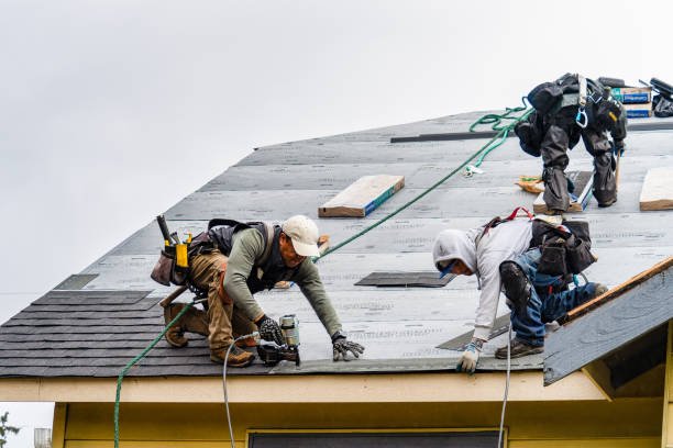 Professional Gutter Installation technician working in Preston, CT